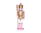 Christmas Wood Pink King Nutcracker Soldier Ornament Wooden Crafts