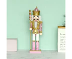 Christmas Wood Pink King Nutcracker Soldier Ornament Wooden Crafts