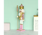 Christmas Wood Pink King Nutcracker Soldier Ornament Wooden Crafts