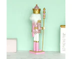 Christmas Wood Pink King Nutcracker Soldier Ornament Wooden Crafts