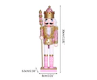 Christmas Wood Pink King Nutcracker Soldier Ornament Wooden Crafts