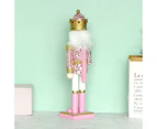 Christmas Wood Pink King Nutcracker Soldier Ornament Wooden Crafts