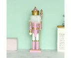 Christmas Wood Pink King Nutcracker Soldier Ornament Wooden Crafts