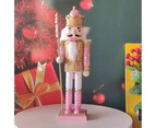 Christmas Wood Pink King Nutcracker Soldier Ornament Wooden Crafts