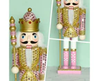 Christmas Wood Pink King Nutcracker Soldier Ornament Wooden Crafts