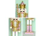 Christmas Wood Pink King Nutcracker Soldier Ornament Wooden Crafts