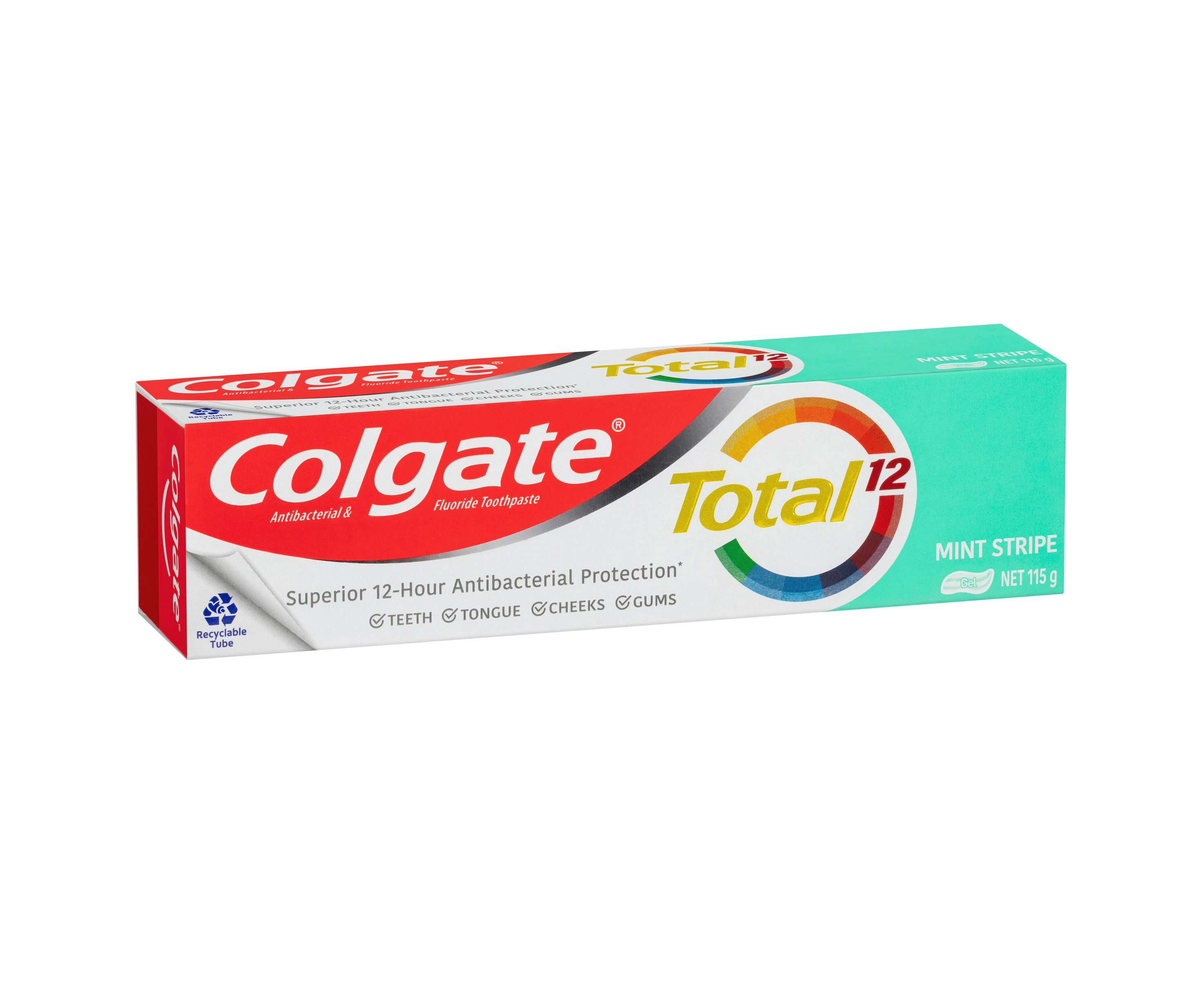 Colgate Total Mint Stripe Antibacterial Fluoride Gel Toothpaste 115g