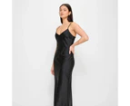 Bias Cut Satin Slip Midi Dress - Lily Loves