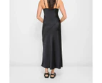 Bias Cut Satin Slip Midi Dress - Lily Loves