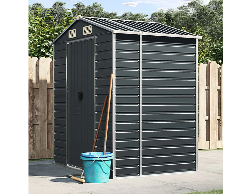 vidaXL Garden Shed Anthracite 191x130x198 cm Galvanised Steel