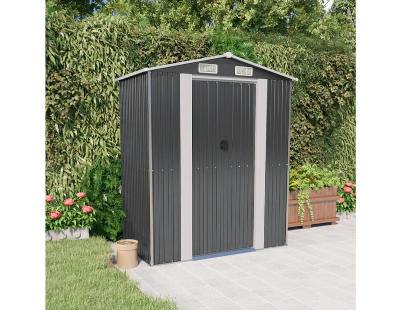 vidaXL Garden Shed Anthracite 192x108x223 cm Galvanised Steel