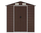 Nnevl Garden Shed Brown 191x385x198 Cm Galvanised Steel