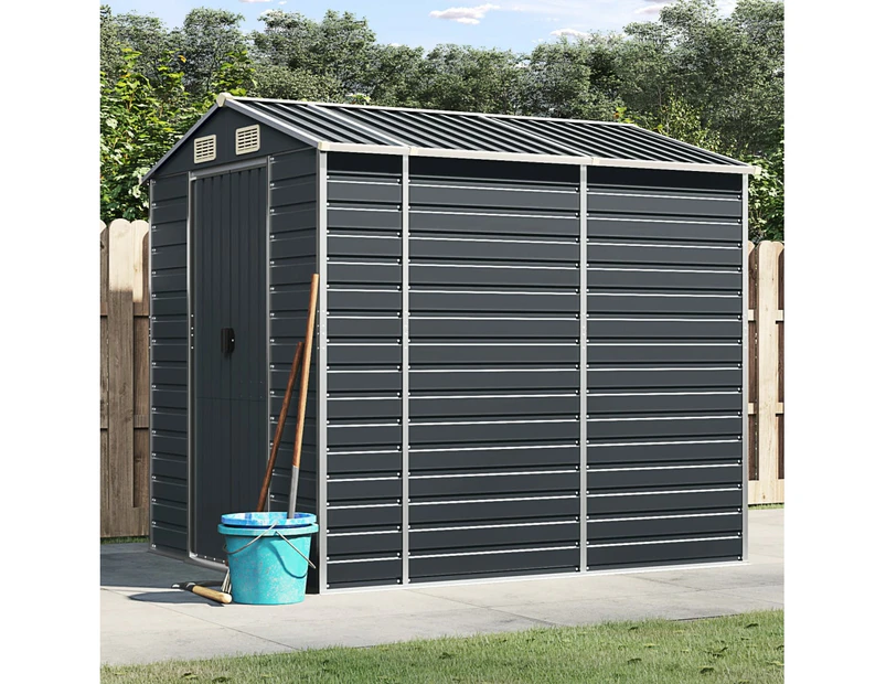 vidaXL Garden Shed Anthracite 191x215x198 cm Galvanised Steel