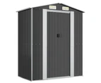 vidaXL Garden Shed Anthracite 192x108x223 cm Galvanised Steel