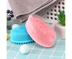 2 Pieces Exfoliating Silicone Body Scrubber Body Silicone Scrubber Brush (Blue and Pink)