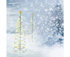 2pcs Solar Powered LED Christmas Tree Stake Light Outdoor Yard Garden Pathway Lights