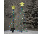 2pcs Solar Powered LED Christmas Tree Stake Light Outdoor Yard Garden Pathway Lights