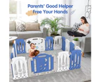 Foldable Kids Playpen 16 Panels Safety Gate Fence Child  Play Yard Blue