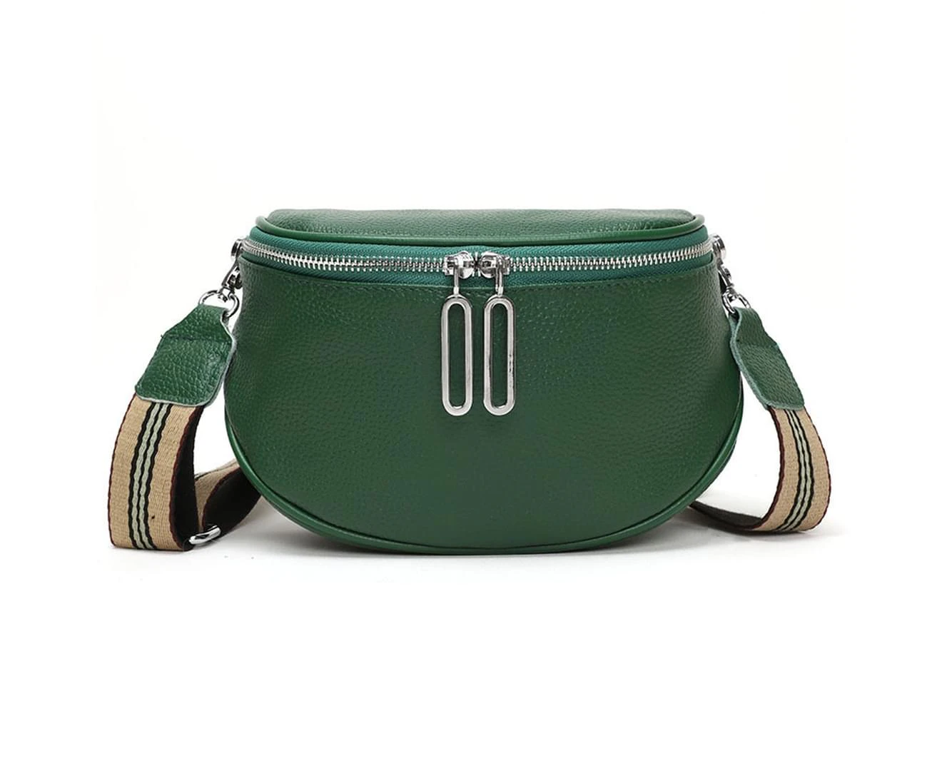 Genuine Leather Women'S Crossbody Shoulder Sling Bags/Satchel Bag/Cowhide Saddle Bag/Chest Bag/Shoulder Messenger Bag,Green