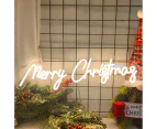 Cool White Merry Christmas LED Neon Sign Wall Decor USB Powered Christmas Neon Light 12.11 x 42.35 cm