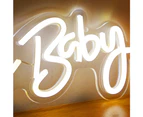 Oh Baby Neon Sign, LED Light Party Flex Clear Acrylic Neon Sign Wedding Party Decoration,White Light,42*17.5cm