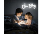 Oh Baby Neon Sign, LED Light Party Flex Clear Acrylic Neon Sign Wedding Party Decoration,White Light,42*17.5cm