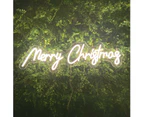 Cool White Merry Christmas LED Neon Sign Wall Decor USB Powered Christmas Neon Light 12.11 x 42.35 cm