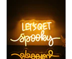 Let's Get Spooky Neon Signs, Halloween Neon Sign, Yellow Letters, Scary Neon Lights for Wall, Bedroom, Party Decoration