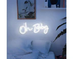 Oh Baby Neon Sign, LED Light Party Flex Clear Acrylic Neon Sign Wedding Party Decoration,White Light,42*17.5cm