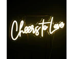 Cheers to Love Neon Sign, Cheers Neon Sign, Wedding Neon Sign, Valentine's Day Neon Sign, 42x15cm