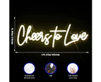 Cheers to Love Neon Sign, Cheers Neon Sign, Wedding Neon Sign, Valentine's Day Neon Sign, 42x15cm