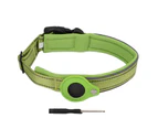 Dog Collar Green Pet Find Anti Lost Location Tracking Protective Cover Nylon Dog Collar