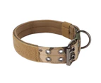 Adjustable Dog Collar Double Row Metal Buckles Pet Collar with D Ring Buckle for Medium and Large Dogs Camouflage