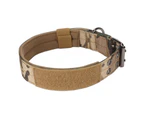 Adjustable Dog Collar Double Row Metal Buckles Pet Collar with D Ring Buckle for Medium and Large Dogs Camouflage