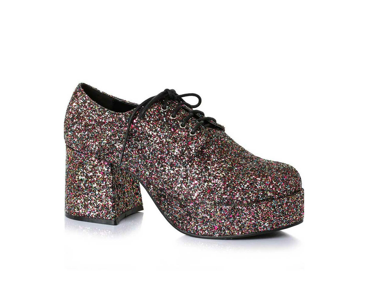 70s Disco Multi-Coloured Glitter Deluxe Mens Shoes