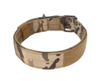 Adjustable Dog Collar Double Row Metal Buckles Pet Collar with D Ring Buckle for Medium and Large Dogs Camouflage