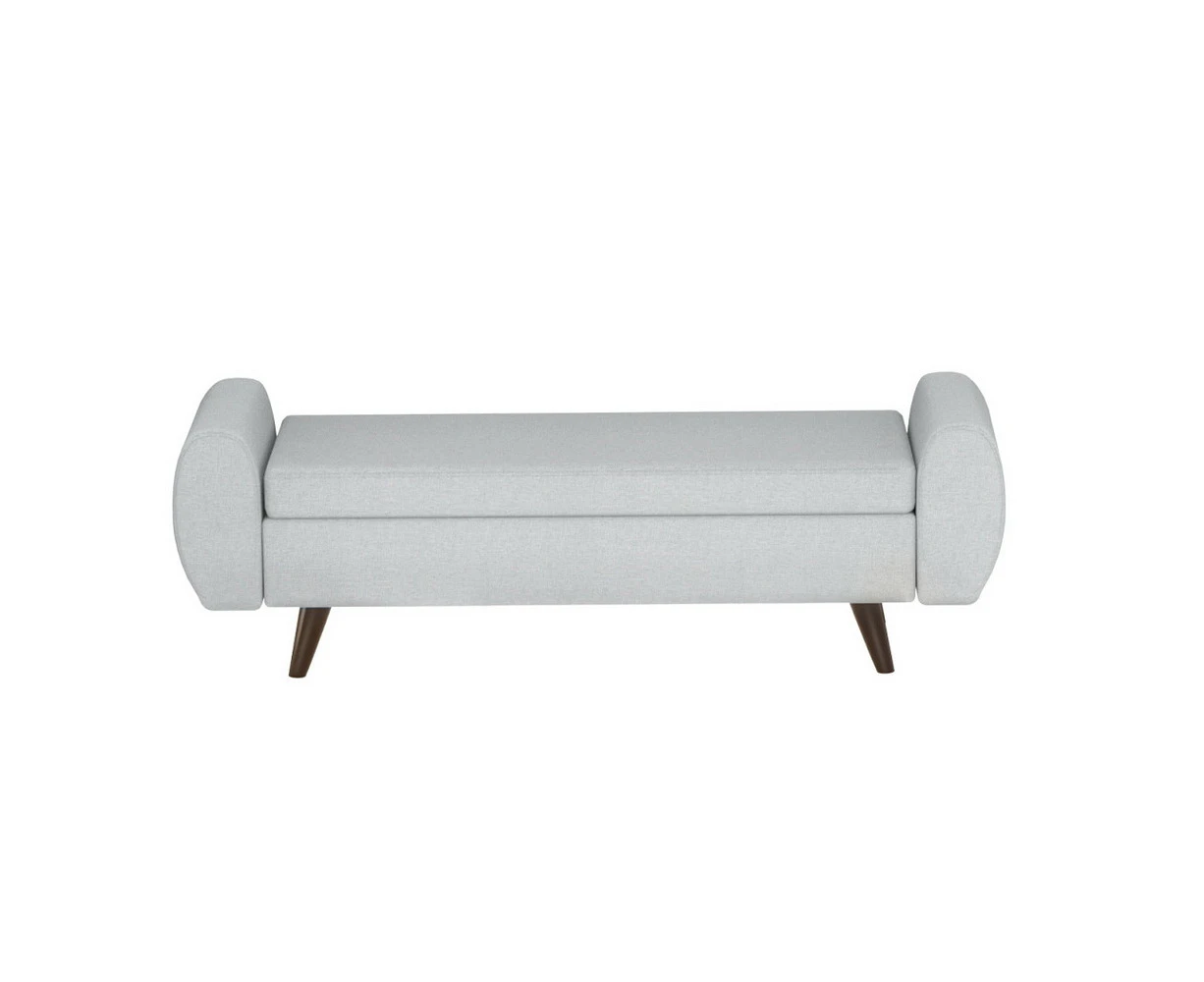 140cm Storage Ottoman Blanket Box Armrest - Grey