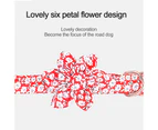 Floral Orange S 4-Piece Set Sunflower Pet Collar Cotton Breathable Dog Collar Chrysanthemum Print