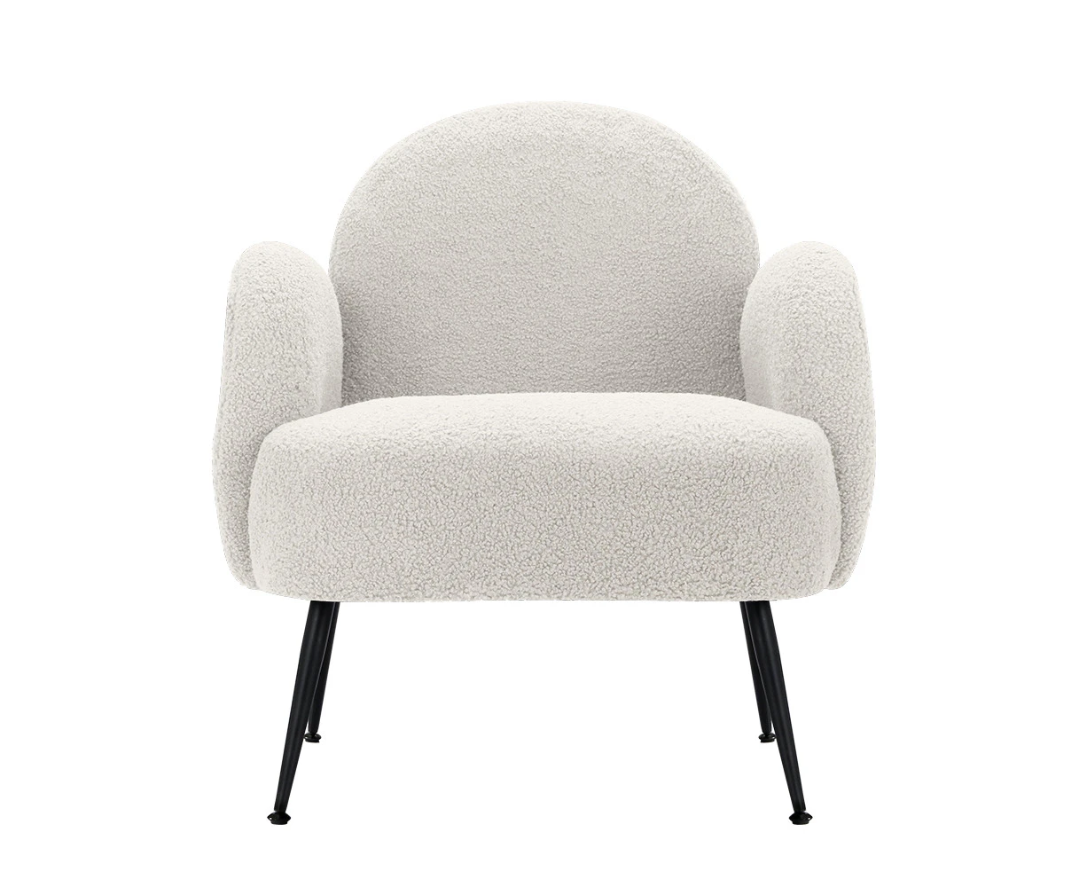 Armchair Lounge Chair Armchairs Accent Arm Chairs Sherpa Boucle - White