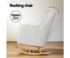 Rocking Chair Armchair Linen Fabric - Beige