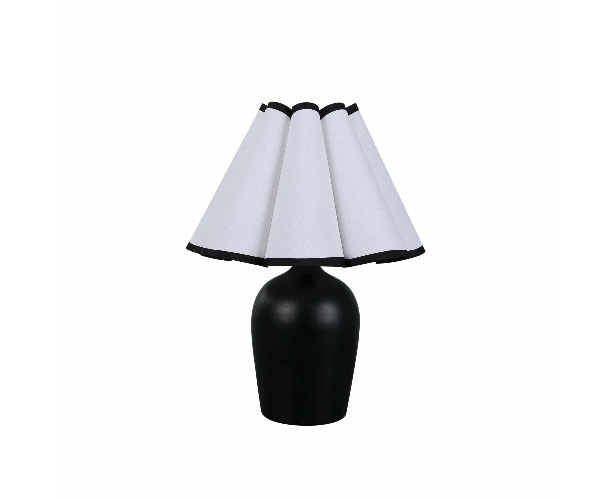 Callo Modern Metal Base Fabric Shade Touch Table Desk Light Lamp Black/White