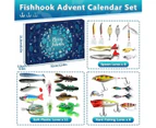 Fishing Advent Calendar for Men Teen Boys,Fishing Lure Christmas Gifts,24 Days Topwater Lures Fishing Spoons Minnow Popper