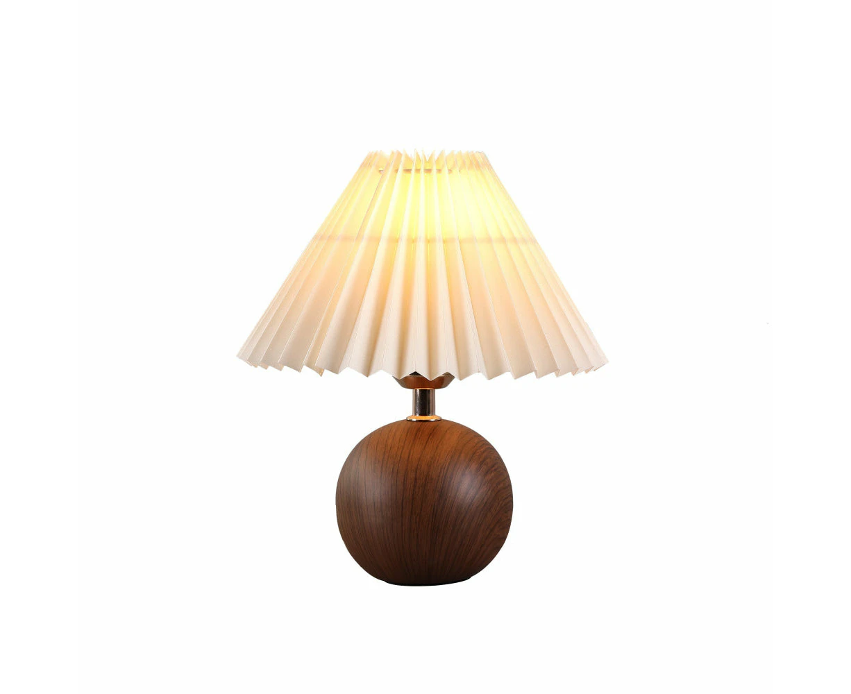 Orianna Modern Ceramic Base Fabric Shade Table Desk Light Lamp Walnut