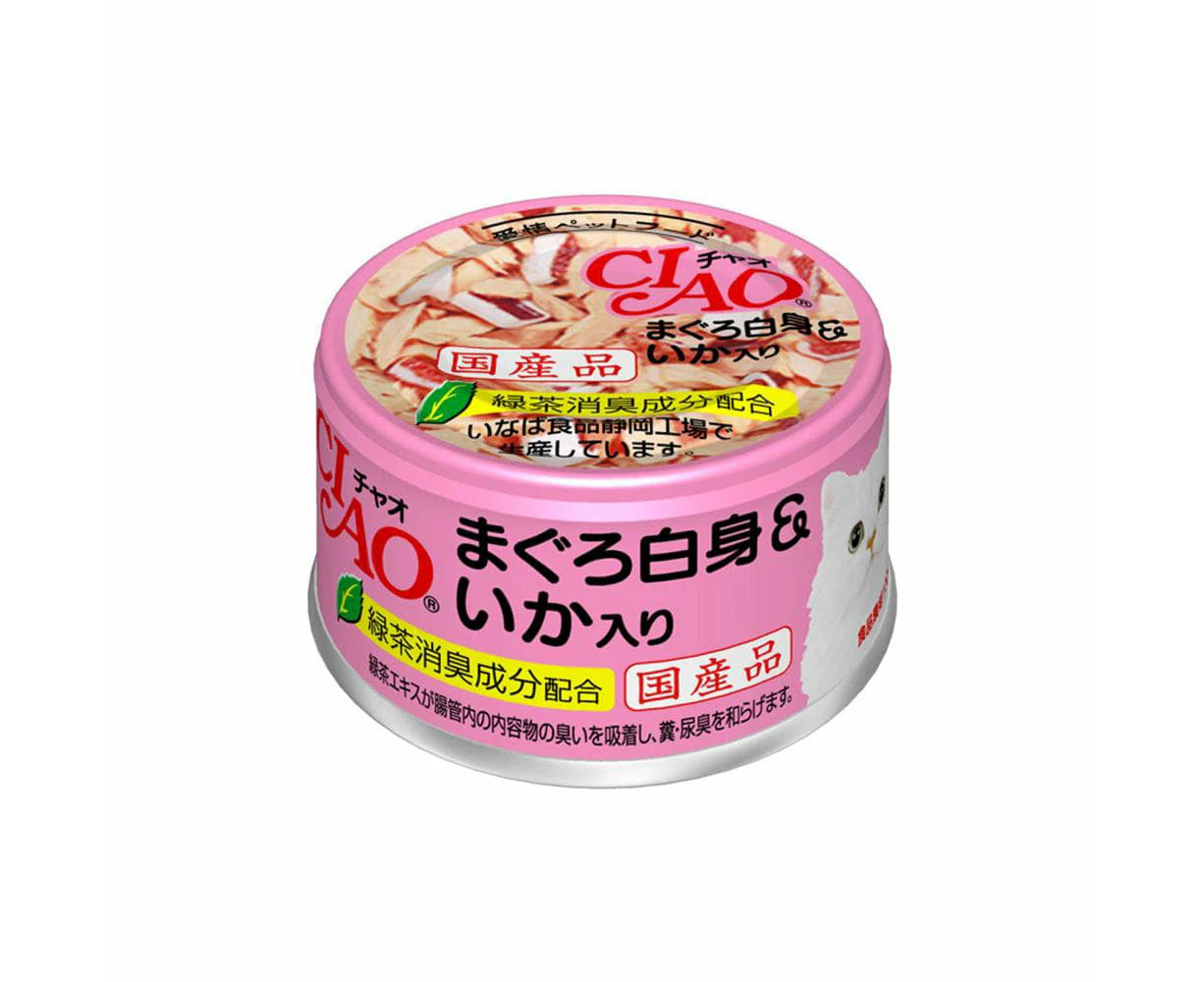 CIAO Canned Jelly For Cat White Meat Tuna With Squid 85G X12