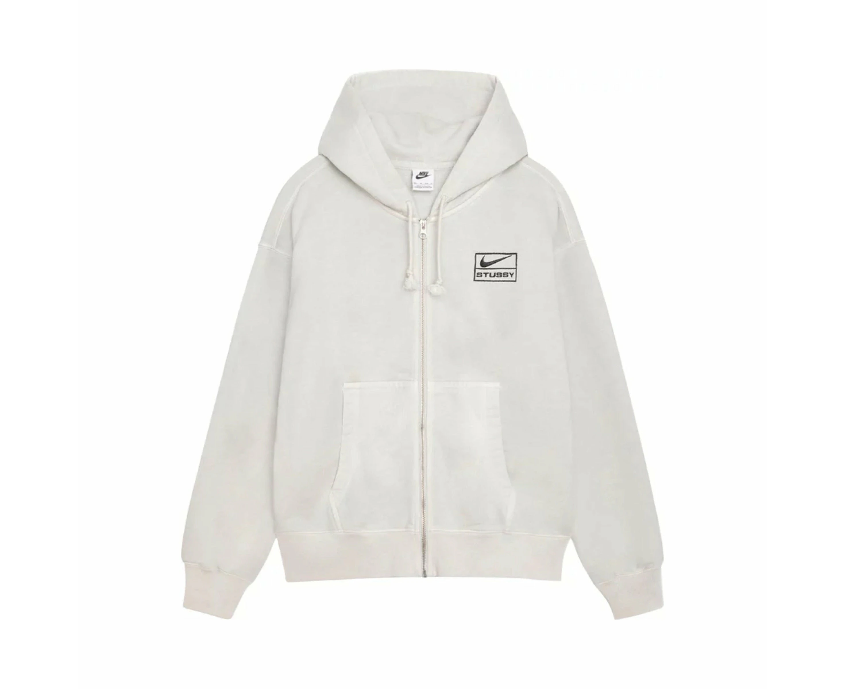 Stussy x Nike Pigment Dyed Fleece Zip Hoodie - Light Bone (SS24)