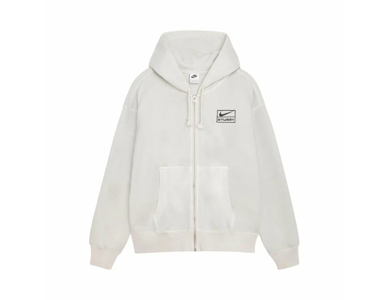 Stussy x Nike Pigment Dyed Fleece Zip Hoodie - Light Bone (SS24)