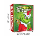 Green Monster Grinch Advent Calendar Set of 12 Cute Cartoon Figures Dolls for Christmas Holiday Stocking Stuffer GJ171-002