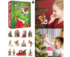 Green Monster Grinch Advent Calendar Set of 12 Cute Cartoon Figures Dolls for Christmas Holiday Stocking Stuffer GJ171-002