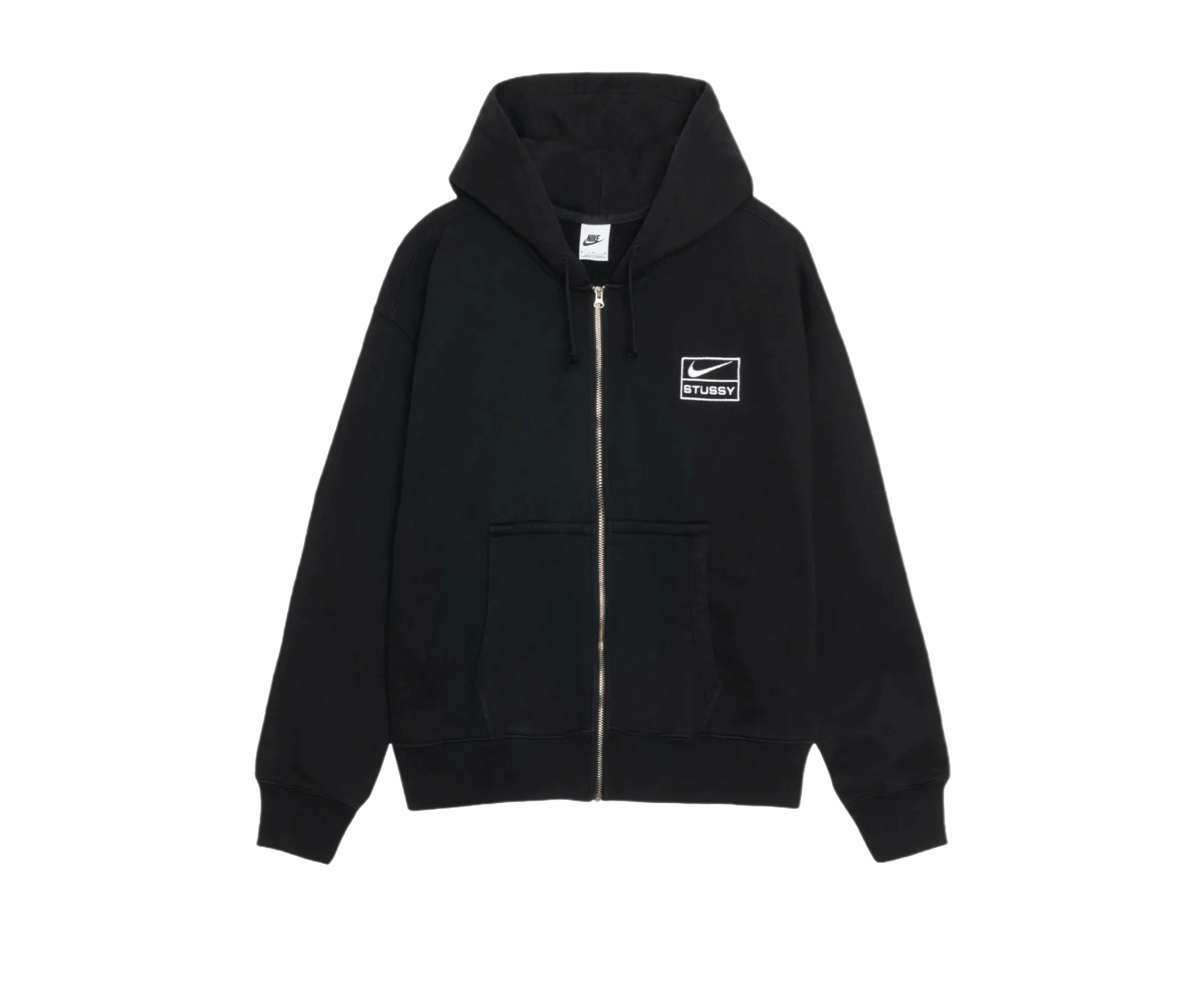 Stussy x Nike Stone Washed Fleece Zip Hoodie - Black