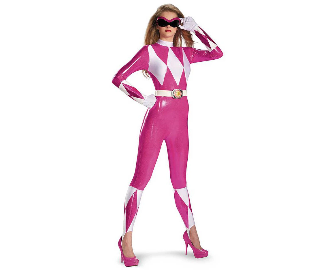 Power Rangers Womens Sassy Pink Bodysuit Costume